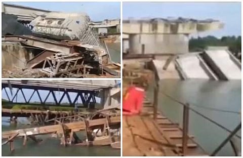 തലശ്ശേരി-മാഹി ബൈപ്പാസില്‍ നിര്‍മ്മാണത്തിലിരുന്ന പാലത്തിന്റെ ബീമുകള്‍ തകര്‍ന്ന് പുഴയില്‍ വീണു