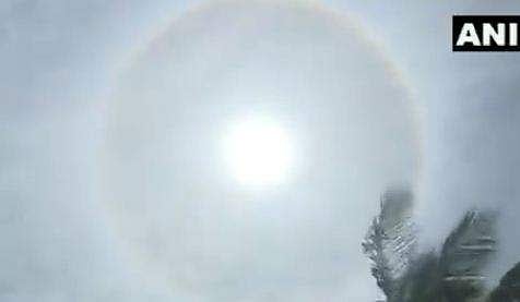 രാമേശ്വരത്ത് സൂര്യന് ചുറ്റും പ്രകാശവലയം, അമ്പരന്ന് നാട്ടുകാര്‍ (വീഡിയോ)