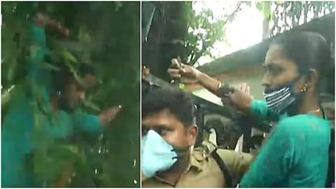 സകലരുടെയും കണ്ണ് വെട്ടിച്ച് വനിതാ പ്രവര്‍ത്തക മതിലിന് മുകളില്‍; തടയാന്‍ പൊലീസ് പട; ജലീലിന്റെ രാജിക്കായുള്ള സമരത്തില്‍ ഉന്തും തള്ളും വാക്കേറ്റവും