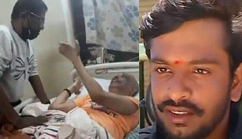 തളർന്നു കിടക്കുന്ന ബാബുവിന് അരികിൽ ഭരതിരാജ, ബാബുവിന്റെ പഴയ ചിത്രം