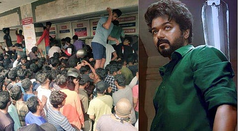 ചെന്നൈയിലെ തിയറ്ററിൽ ടിക്കറ്റ് ബുക്ക് ചെയ്യുന്നതിനുള്ള തിരക്ക്, വിജയ്/ ട്വിറ്റർ