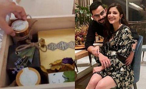 പാപ്പരാസികൾക്ക് അയച്ച ​ഗിഫ്റ്റ് ബോക്സ്, അനുഷ്ക ശർമയും വിരാട് കൊഹ് ലിയും/ ഇൻസ്റ്റ​ഗ്രാം