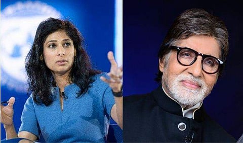 ഗീത ​ഗോപിനാഥ്, അമിതാഭ് ബച്ചൻ/ ട്വിറ്റർ