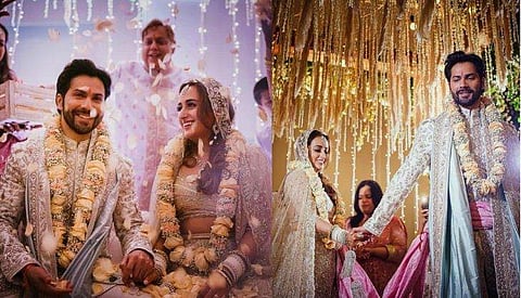 വരുൺ ധവാനും നടാഷയും വിവാഹവേളയിൽ/ ഫേയ്സ്ബുക്ക്