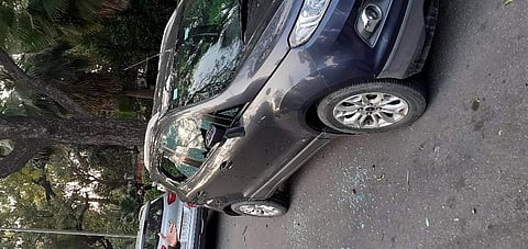 സ്‌ഫോടനത്തില്‍ കാറിന്റെ ചില്ലുകള്‍ തകര്‍ന്നനിലയില്‍/ എഎന്‍ഐ ചിത്രം