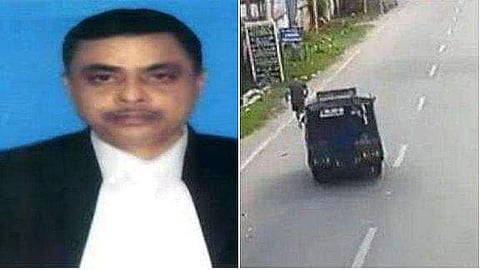 ജഡ്ജിയെ വാഹനം ഇടിക്കുന്ന വീഡിയോ ദൃശ്യത്തില്‍ നിന്ന്