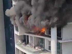 തീപടരുന്നതിന്റെ വീഡിയോ ദൃശ്യം