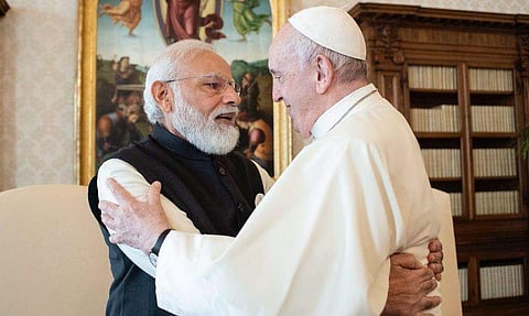 മോദിയും മാർപാപ്പയും/ ട്വിറ്റർ ചിത്രം