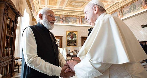 മോദി- മാര്‍പാപ്പ കൂടിക്കാഴ്ച/ ട്വിറ്റര്‍ ചിത്രം