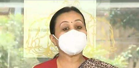 ആരോഗ്യമന്ത്രി വീണാ ജോര്‍ജ് മാധ്യമങ്ങളോട്, ടെലിവിഷന്‍ ചിത്രം