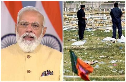 നരേന്ദ്ര മോദി, സ്‌ഫോടനം നടന്ന ഗാന്ധ് മൈതാനം