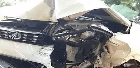 വര്‍ക്കലയില്‍ അപകടത്തില്‍പ്പെട്ട കാര്‍, ടെലിവിഷന്‍ ചിത്രം