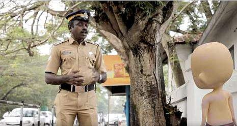 കേരള പൊലീസിന്റെ ബോധവത്കരണ പരിപാടിയിലെ ദൃശ്യം