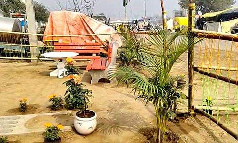 സമരഭൂമിയില്‍ കര്‍ഷകര്‍ നിര്‍മ്മിച്ച പാര്‍ക്ക്/ചിത്രം: ട്വിറ്റര്‍