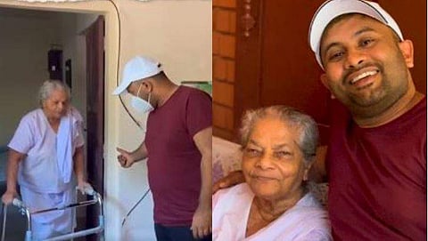 അജു വർ​ഗീസ് അമ്മച്ചിയോടൊപ്പം/ വിഡിയോ സ്ക്രീൻഷോട്ട്