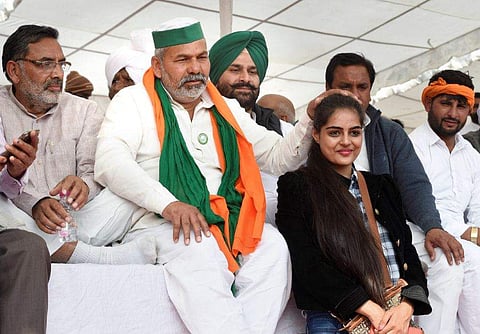 രാകേഷ് ടികായത് പങ്കെടുത്ത കിസാന്‍ മഹാപഞ്ചായത്തില്‍ നിന്ന്/പിടിഐ