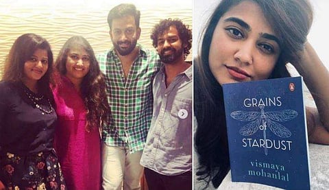 പൃഥ്വിരാജിനും സുപ്രിയയ്ക്കുമൊപ്പം വിസ്മയയും പ്രണവും, വിസ്മ തന്റെ പുസ്തകവുമായി/ ഇൻസ്റ്റ​ഗ്രാം