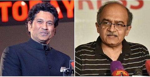 സച്ചിന്‍ ടെണ്ടുല്‍ക്കര്‍, പ്രശാന്ത് ഭൂഷണ്‍ / ഫയല്‍ ചിത്രം