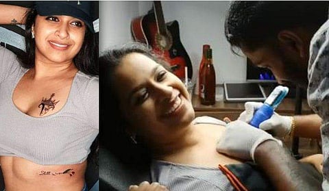 സാധിക ടാറ്റൂവുമായി/ ഇന്‍സ്റ്റഗ്രാം