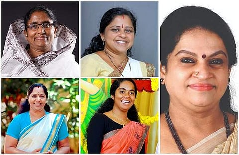 കോണ്‍ഗ്രസ് സ്ഥാനാര്‍ത്ഥികളായ ഷാനിമോള്‍ ഉസ്മാന്‍,രശ്മി ആര്‍,കെ എ ഷീബ, അരിത ബാബു, പത്മജ വേണുഗോപാല്‍