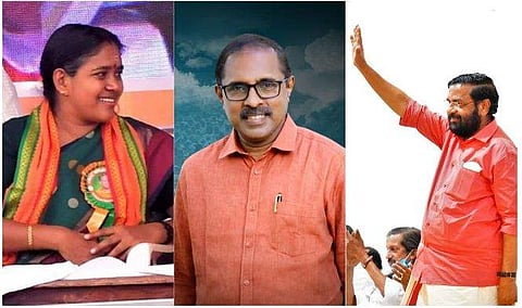 ശോഭ സുരേന്ദ്രൻ, എസ്എസ് ലാൽ, കടകംപള്ളി സുരേന്ദ്രൻ/ ഫേയ്സ്ബുക്ക്