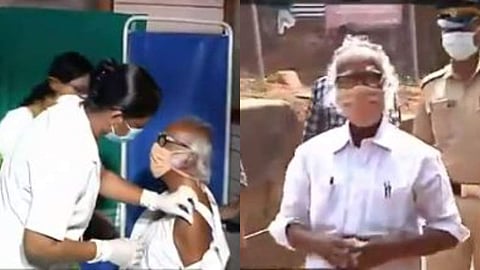 മന്ത്രി കടന്നപ്പള്ളി രാമചന്ദ്രന്‍ കോവിഡ് വാക്‌സിന്‍ സ്വീകരിക്കുന്നു