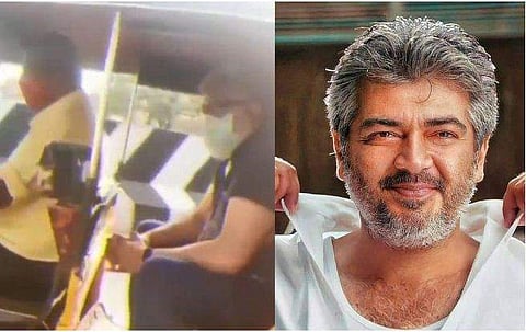 ഓട്ടോയിൽ യാത്ര ചെയ്യുന്ന അജിത്ത്/ ട്വിറ്റർ