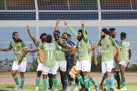 ഐ ലീ​ഗ് കിരീടം നേടിയ​ ​ഗോകുലം എഫ്സി/ ട്വിറ്റർ