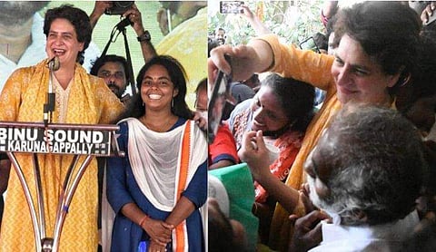 അരിതയ്ക്കൊപ്പം പ്രിയങ്ക ​ഗാന്ധി, അരിതയുടെ വീട്ടിലെത്തിയ പ്രിയങ്ക വീട്ടുകാർക്കൊപ്പം സെൽഫിയെടുക്കുന്നു/ ഫേയ്സ്ബുക്ക്