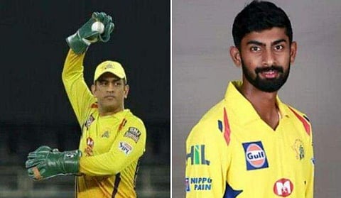 നാരായണ്‍ ജഗദീശന്‍, എംഎസ് ധോനി/ഫോട്ടോ: ട്വിറ്റര്‍