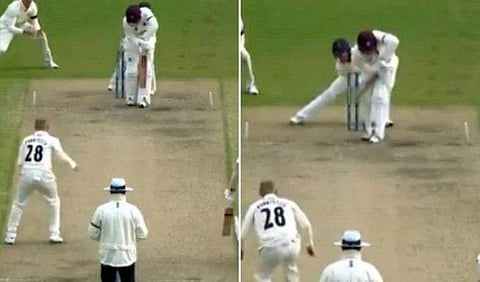 കൗണ്ടി ക്രിക്കറ്റില്‍ പാര്‍ക്കിന്‍സണില്‍ നിന്ന് വന്ന ഡെലിവറി/വീഡിയോ ദൃശ്യം