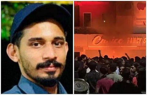 കൊല്ലപ്പെട്ട മന്‍സൂര്‍, സിപിഎം ഓഫീസ് തീയിട്ടപ്പോള്‍/ടെലിവിഷന്‍ ദൃശ്യം