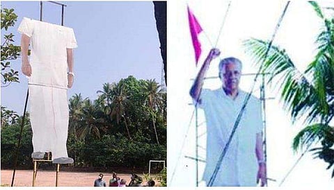 പിണറായിയുടെ കട്ടൗട്ടിന്റെ തല വെട്ടിമാറ്റിയ നിലയില്‍ / ഫയല്‍ ചിത്രം