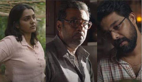 പാർവതി, ബിജു മേനോൻ, ഷറഫുദ്ദീൻ/ ട്രെയിലറിൽ നിന്ന്