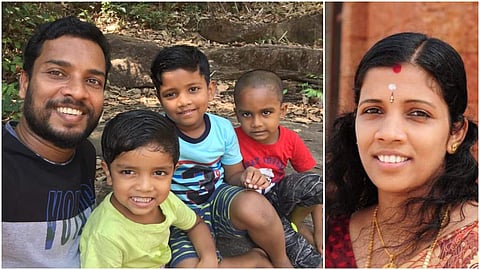 സിസ്റ്റര്‍ ലിനി, ഭര്‍ത്താവ് സജീഷും മക്കളും