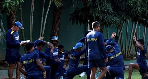 ലങ്കൻ ടീമിന്റെ പരിശീലനം/ഫോട്ടോ: ശ്രീലങ്ക ക്രിക്കറ്റ്, ട്വിറ്റർ