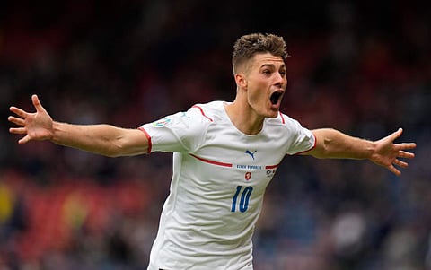 ​ഗോൾ നേട്ടം ആഘോഷിക്കുന്ന ചെക്ക് റിപ്പബ്ലിക്കിന്റെ പാട്രിക്ക് ഷിക്ക്/ ട്വിറ്റർ