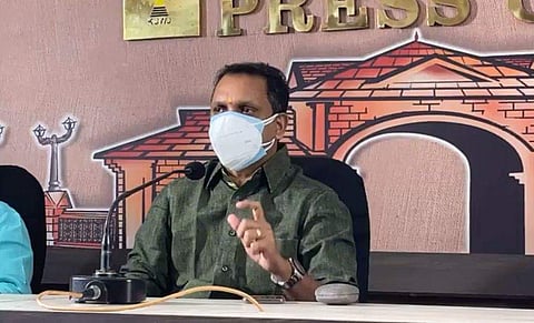 കെ സുരേന്ദ്രന്റെ വാര്‍ത്താ സമ്മേളനം / ടെലിവിഷന്‍ ചിത്രം