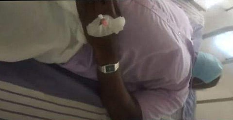 ഹരിപ്പാട് താലൂക്ക് ആശുപത്രിയില്‍ ചികിത്സയില്‍ കഴിയുന്ന ഭാസ്‌കരന്‍, ടെലിവിഷന്‍ ചിത്രം