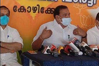 പികെ കൃഷ്ണദാസ് വാര്‍ത്താ സമ്മേളനത്തിനിടെ