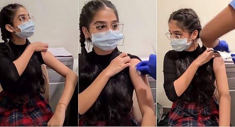 അനശ്വര വാക്സിൻ സ്വീകരിക്കുന്നു/ വിഡിയോ സ്ക്രീൻഷോട്ട്