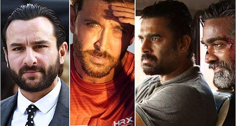 സെയ്ഫ് അലി ഖാൻ, ഹൃത്വിക് റോഷൻ, വിക്രം വേദ പോസ്റ്റർ