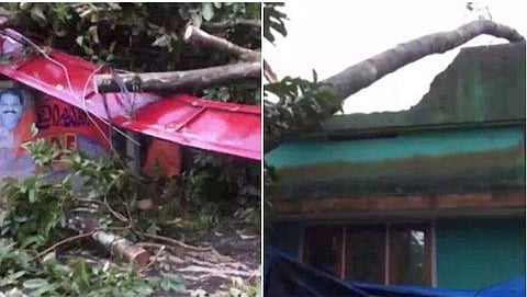 കനത്ത കാറ്റിലും മഴയിലും ഉണ്ടായ നാശനഷ്ടങ്ങള്‍/ ടെലിവിഷന്‍ ചിത്രം