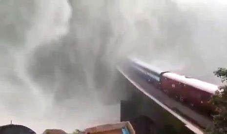 ദൂത് സാഗര്‍ വെള്ളച്ചാട്ടത്തിന് സമീപം ട്രെയിന്‍ നിര്‍ത്തിയിട്ടിരിക്കുന്നു