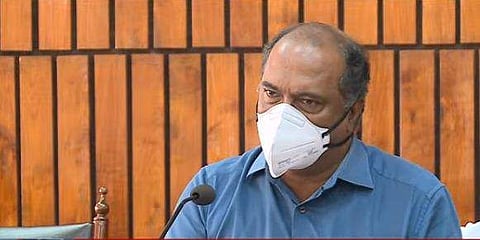 ധനമന്ത്രി കെ എന്‍ ബാലഗോപാല്‍ വാര്‍ത്താസമ്മേളനത്തില്‍ സംസാരിക്കുന്നു / ടെലിവിഷന്‍ ചിത്രം