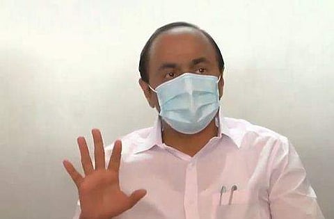 വിഡി സതീശൻ വാർത്താ സമ്മേളനത്തിൽ/ ടെലിവിഷൻ ദൃശ്യം