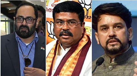 രാജീവ് ചന്ദ്രശേഖര്‍, ധര്‍മ്മേന്ദ്ര പ്രധാന്‍, അനുരാഗ് ഠാക്കൂര്‍ / ഫയല്‍