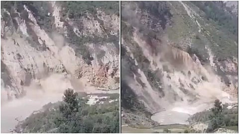 ഹിമാചലില്‍ കൂറ്റന്‍ മല ഇടിഞ്ഞുവീഴുന്നതിന്റെ വീഡിയോ ദൃശ്യങ്ങള്‍