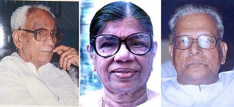 കെ കരുണാകരൻ, കെആർ ​ഗൗരിയമ്മ, വിഎസ് അച്യുതാനന്ദൻ