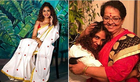 മോഹമല്ലിക സാരിയിൽ പൂർണിമ, പൂർണിമയും മല്ലികയും/ ഇൻസ്റ്റ​ഗ്രാം